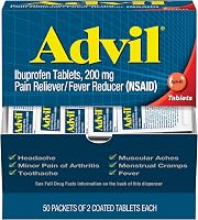 Advil Ibuprofen 200mg Pain Reliever & Fever Reducer, 100 Coated Tablets for Headaches, Back Pain, Menstrual Cramps & Joint Relief