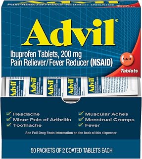 Advil Ibuprofen 200mg Pain Reliever & Fever Reducer, 100 Coated Tablets for Headaches, Back Pain, Menstrual Cramps & Joint Relief