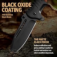 Vista 5 de Cuchillo de bolsillo para hombres con mango de madera, rompedor de vidrio y clip de bolsillo, hoja afilada de 3.66 pulgadas, cuchillos plegables