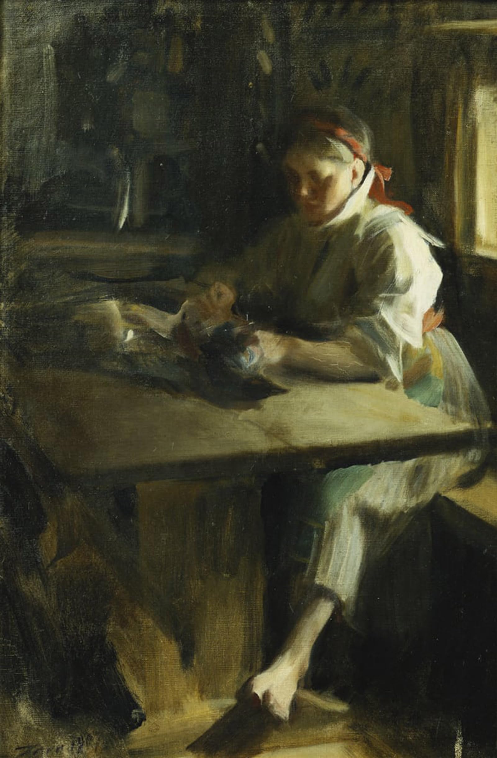SERENDIPITP Abstract Painting Mural Print Picture Wall Decor Painting Ida by Anders Leonard Zorn Vintage Wall Artwork for Home Decor 60x90cm