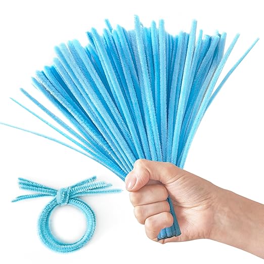 Blue Pipe Cleaners,Pipe Cleaners Craft,Pipe Cleaners Bulk 100Pcs