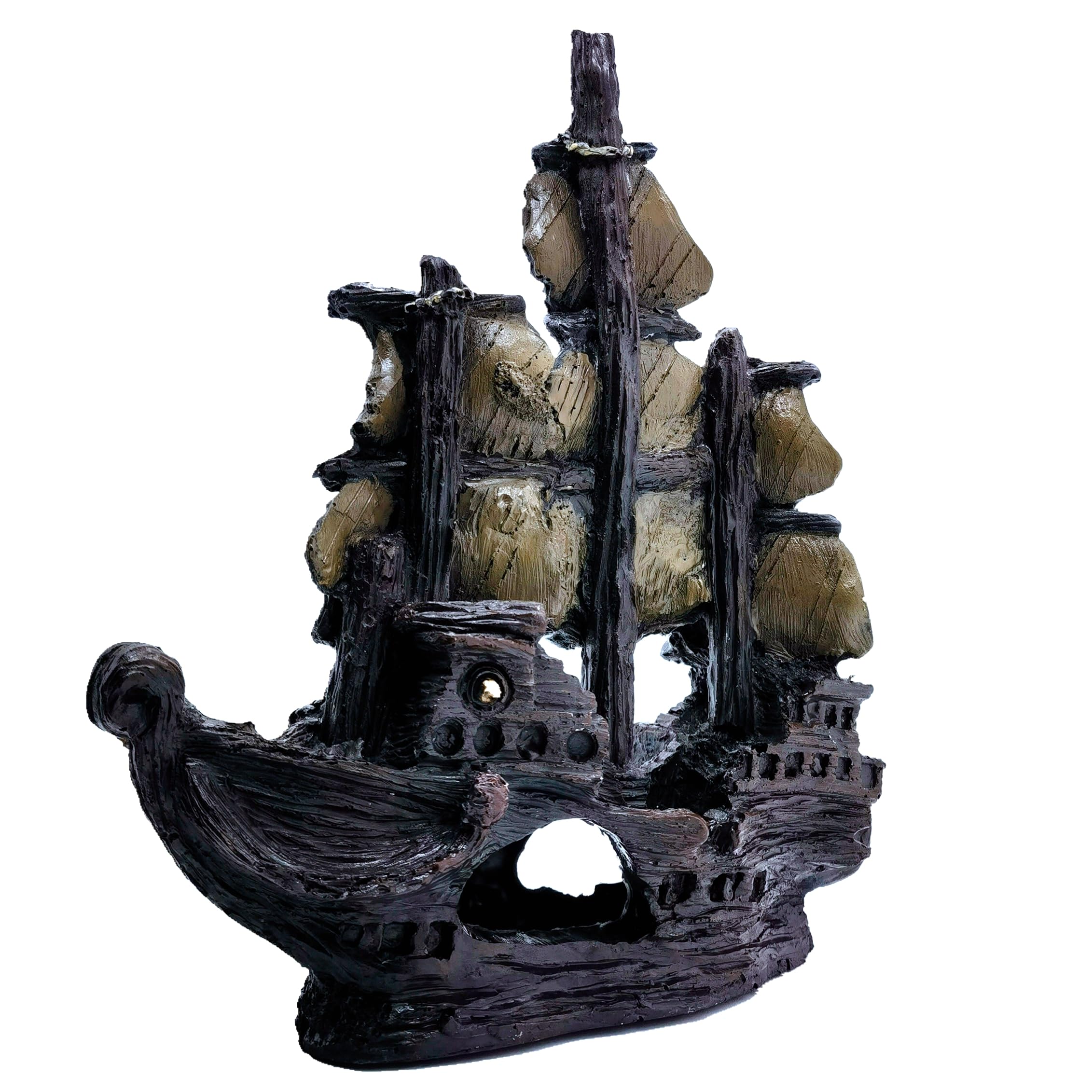 M2cbridge Aquarium Decor Castle Shipwreck Ornament Underwater Landscape(Galleon) - Image 3