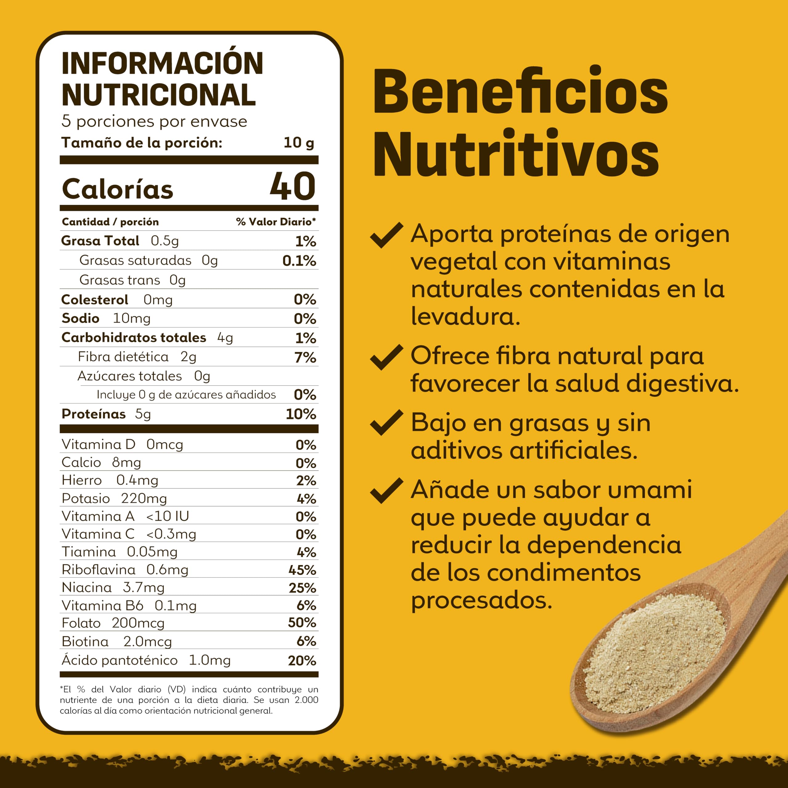 Coolinario Levadura Nutricional No Fortificada 56 g Condimento Vegano Alta Proteína Fibra Minerales