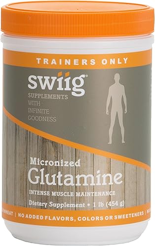 swiig L-Glutamina en polvo, sin gluten, sin levadura, maíz o trigo, sin sabores añadidos, colores o edulcorantes, sin lácteos, pescado o soja, sin