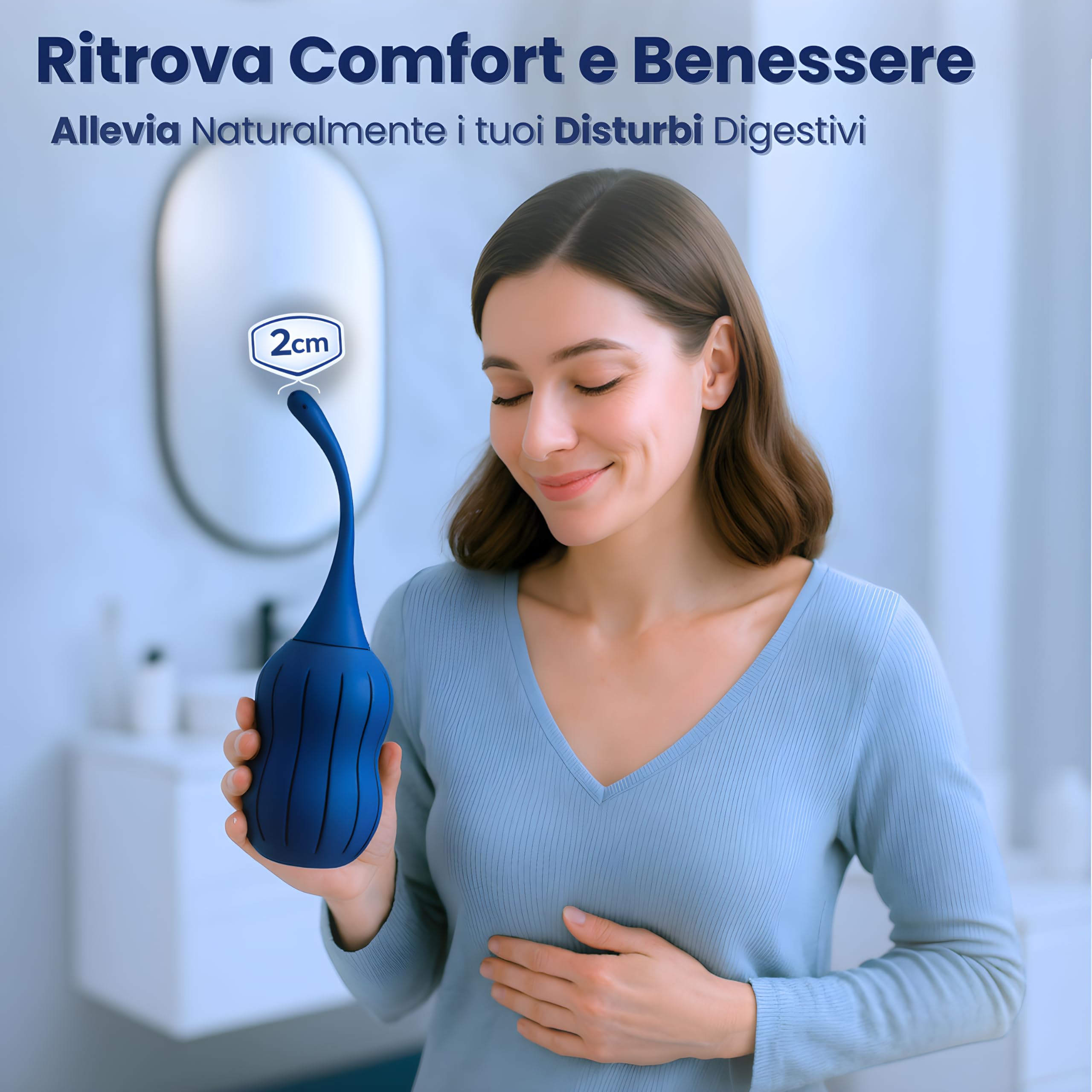 Doccia Intima 310ml - Clistere Per Pulizia Intestino - Peretta Per Lavaggio Anti-Riflusso - Enema Kit Per La Pulizia del Colon, Douche