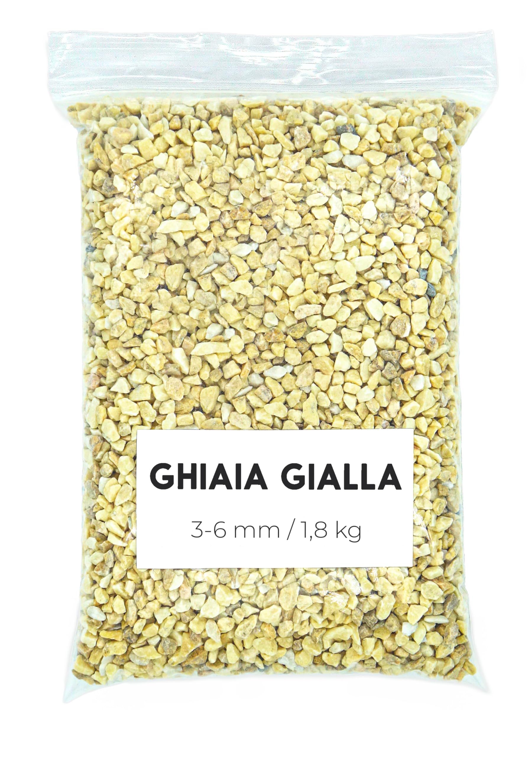 Ghiaia Giallo 1,8 kg - Ghiaia per Acquario - Sassolini Decorativi per Vasi - Sassi Decorativi per Vasi - Ghiaia per Vasi - Sassolini per Acquario - Ciottoli Decorativi (3-6 mm) (Giallo)