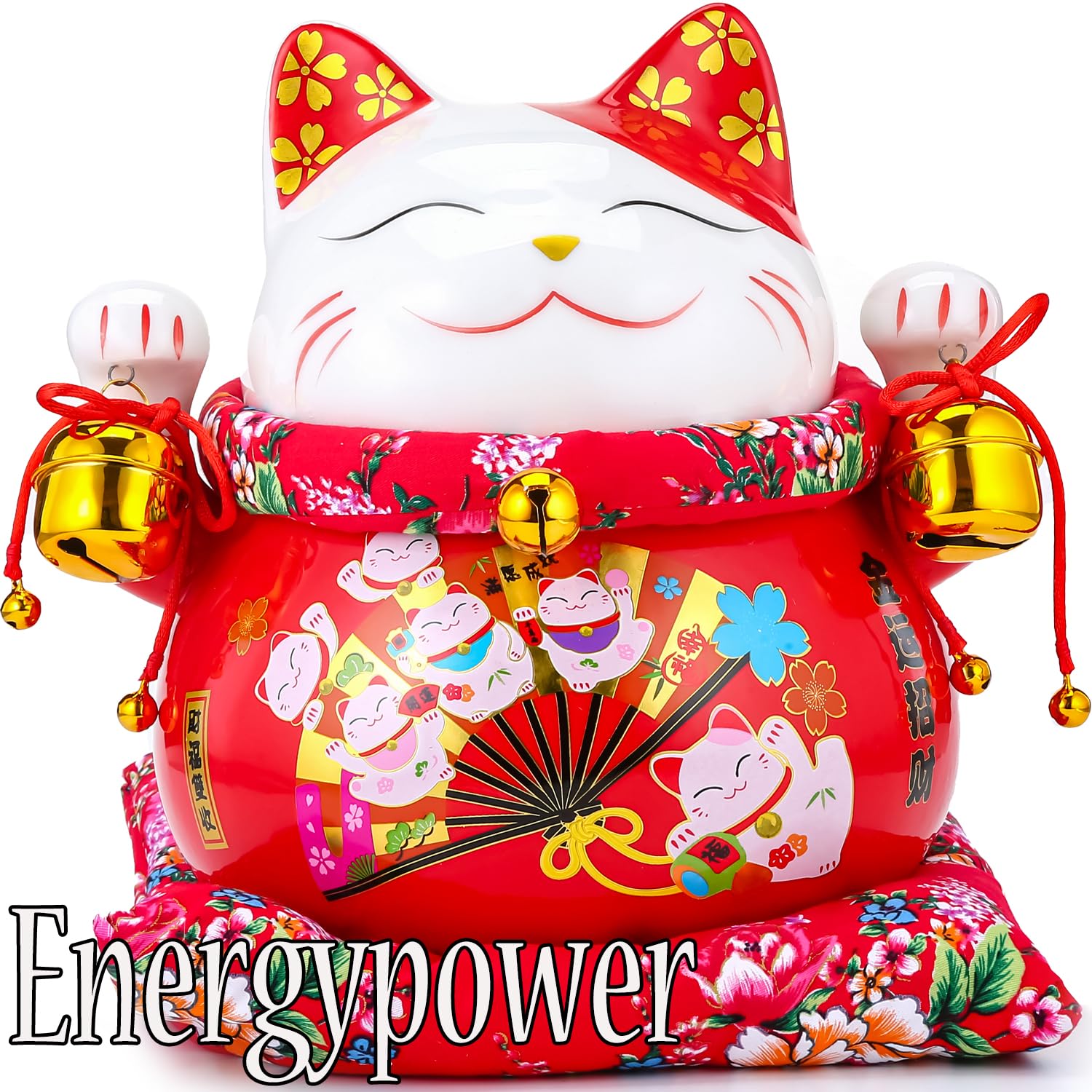 Amazon.co.jp: EnergyPower 招き猫 プレミアム白磁製 金運招財