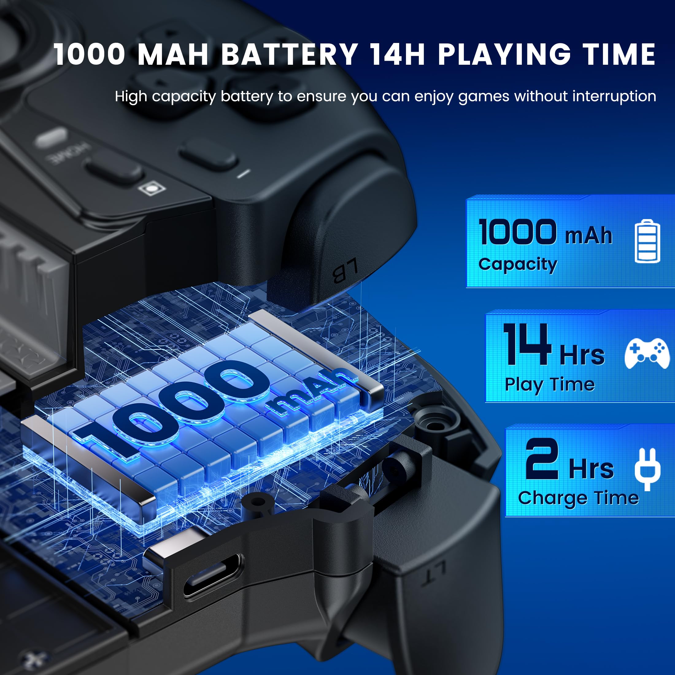 Switch Controller, Bluetooth Cellulare Controller per Switch 2/Switch/Switch OLED con Effetto Hall, Joysticks/Hall Trigger, Controller Switch Compatibile con IOS/Android/Xbox Cloud/Steam Link/Geforce