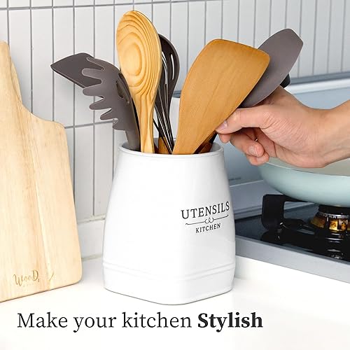 Miniatura 2 de Soporte para utensilios de cerámica  Soporte grande de cerámica para utensilios de cocina para encimera, organizador de herramientas de cocina