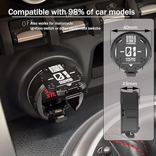 Miniatura 4 de Pulse para botón de arranque, cubierta giratoria para botón de arranque de coche, cubierta del botón de arranque del motor, botón de parada de