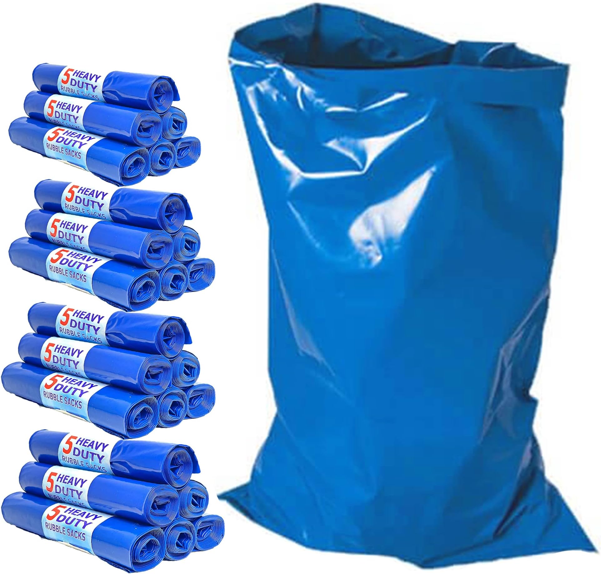 HOMESmith Large Heavy Duty Rubble Blue Sacks Builders and DIY Choice Rubble Bags - Pack of 100 (HS-135)