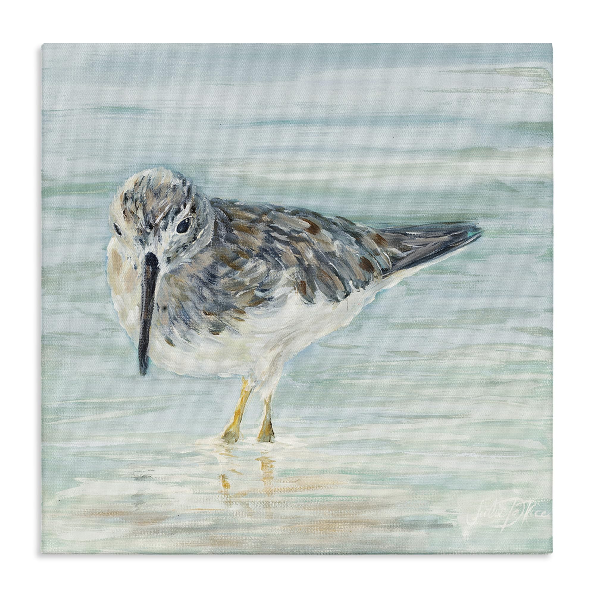 Stupell Industries Sandpiper in Shallow Beach Waters, Designed By Julie DeRice, 30 x 30, Canvas Wall Art