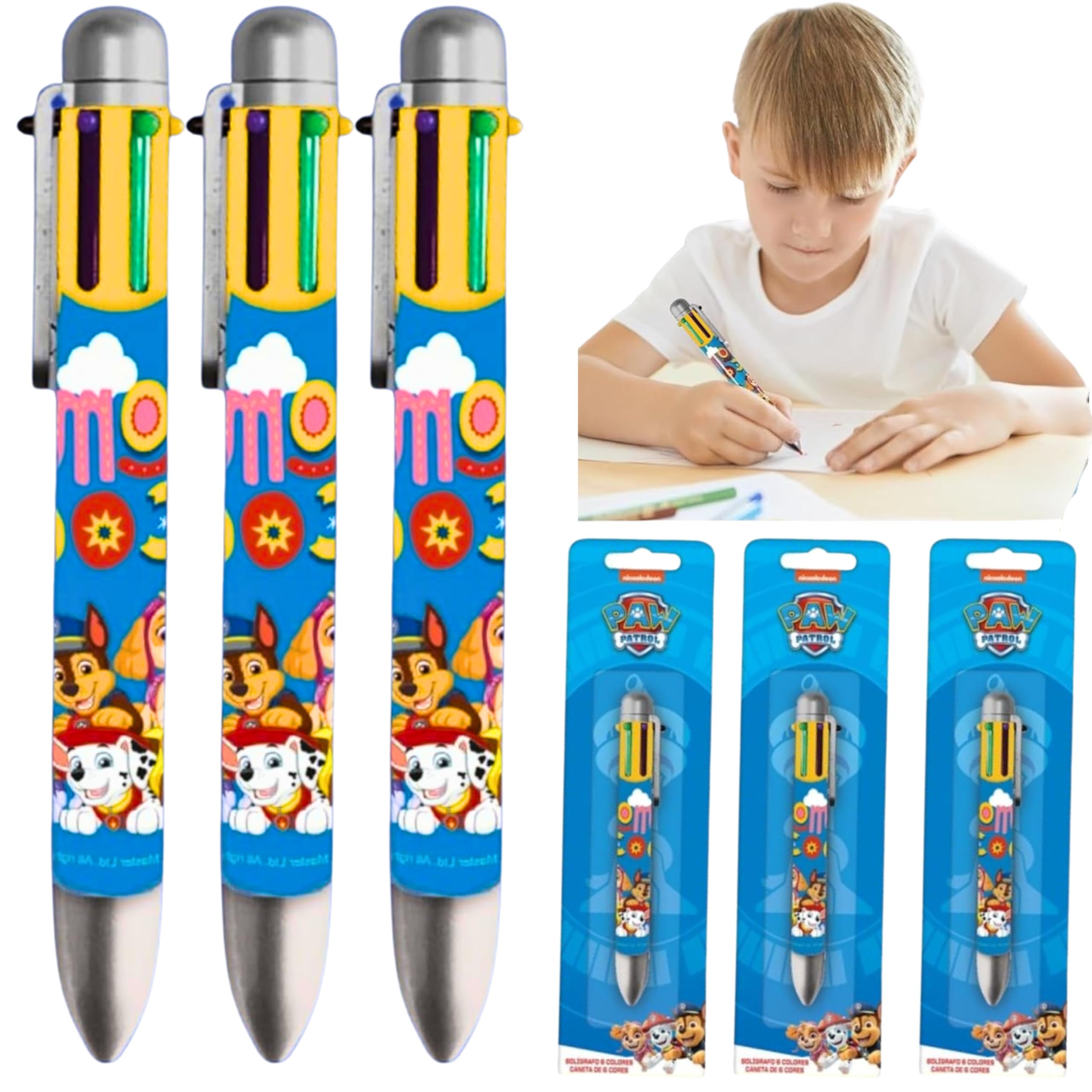 NSBELL 36 Penne A Sfera 4-in-1 Con Moschettone – Colori Multipli (Nero, Blu, Rosso, Verde), Punta 0,7 Mm, Per Scuola E Ufficio