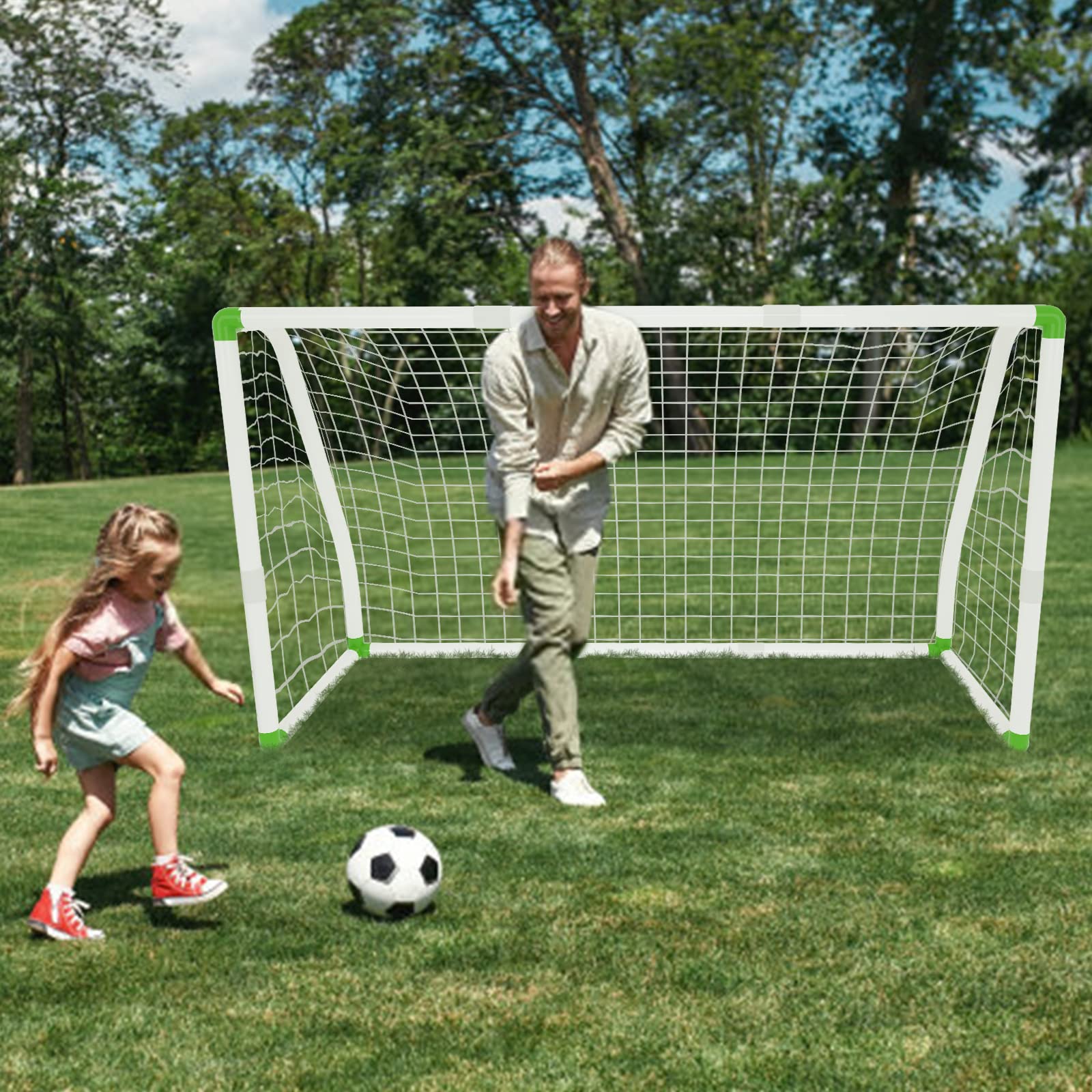 Aufun Porta da calcio per bambini da giardino Rete da calcio per allenamento Porta perfetta in tutte le condizioni atmosferiche, adatta per bambini, adolescenti e adulti