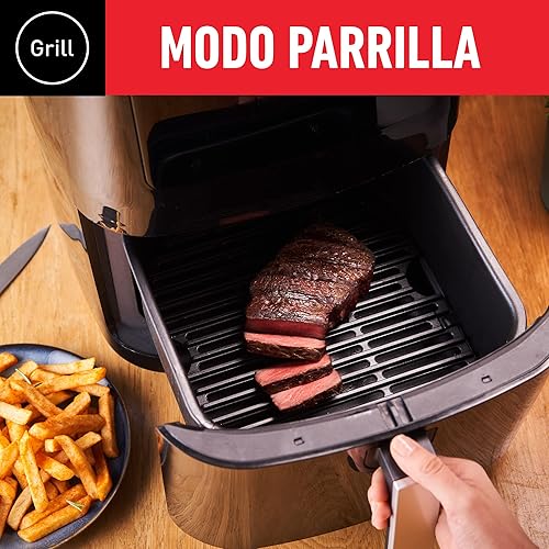 Miniatura 4 de T-Fal Freidora de Aire con Parrilla Easy Fry & Grill con Antiadherente 4.2 L 1450 W Inoxidable EY505850, 8 programas automáticos