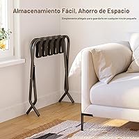 Vista 4 de AMHANCIBLE Portaequipajes, soportes plegables para maleta, juego de 2, soporte de equipaje de metal para habitación de invitados, dormitorio, hotel