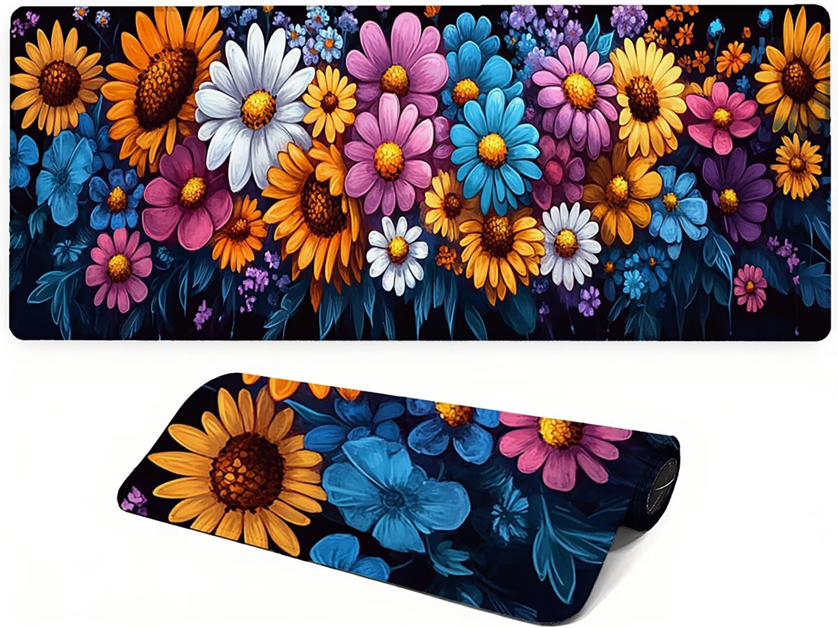 Podkładka pod mysz Lejnlnng XXL - 160x80cm - Flower Big Gamer Mouse Pad, fabryczna XL antypoślizgowa gumowa mata na biurko, wodoodporna podkładka pod mysz o wysokiej precyzji i szybkości baza JL-7352