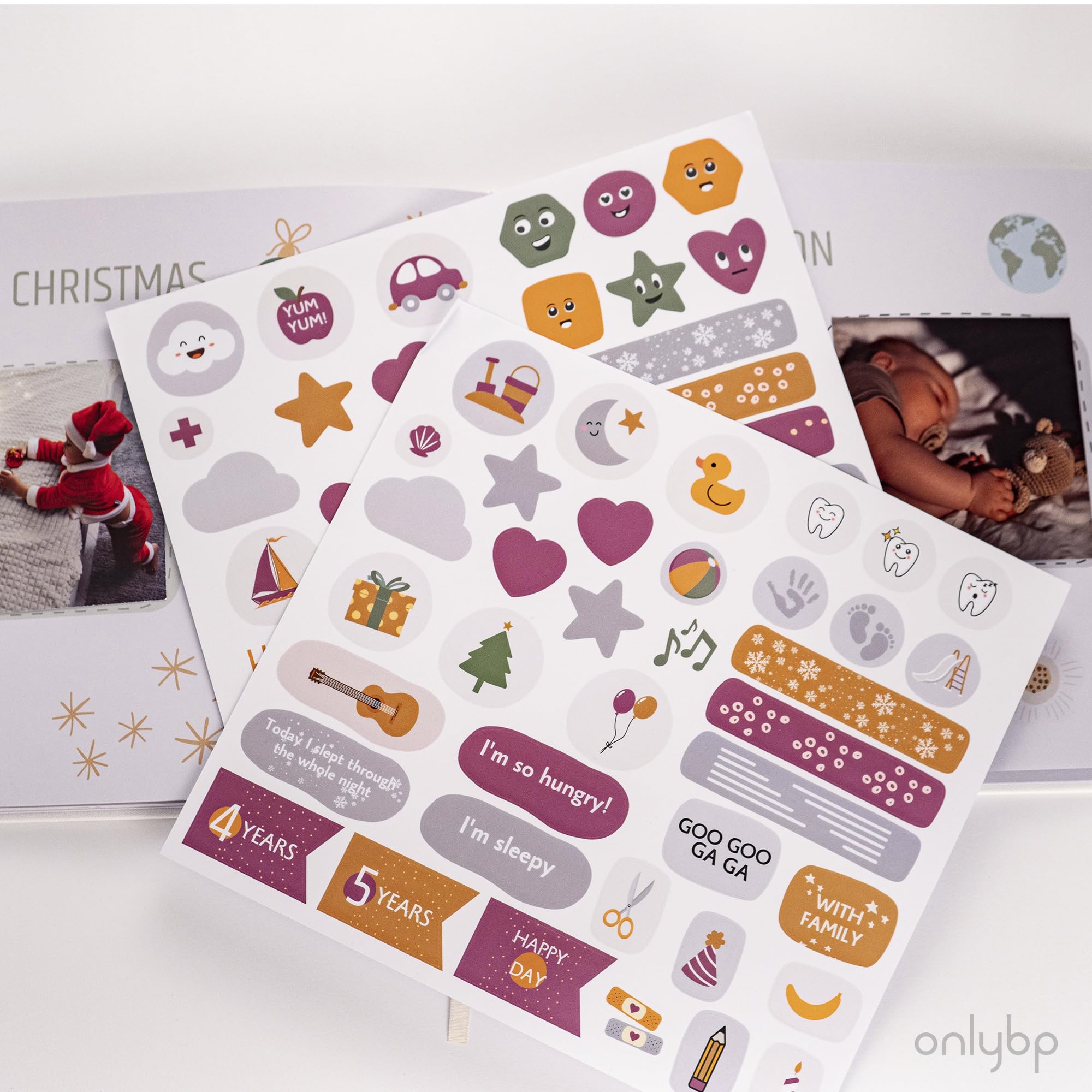 OnlyBP® Erinnerungsbuch für Baby Junge oder Mädchen, zeitloses erstes 5-jähriges Babybuch, ein Meilenstein-Buch, um jedes Ereignis von der Geburt bis zum Alter von 5 Jahren aufzuzeichnen,