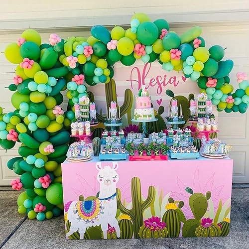 Miniatura 6 de Kit de guirnalda de arco de globos de fiesta de cactus, 144 unidades, globos de papel de aluminio de cactus rosa intenso y verde para cactus