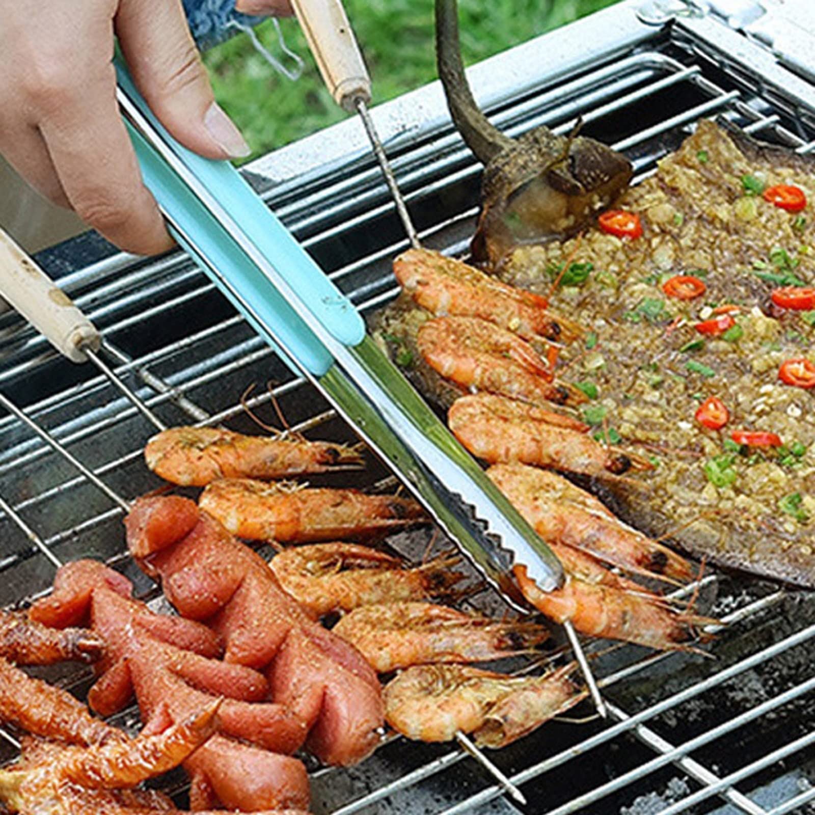 Pinze da Cucina in Acciaio Inossidabile per Barbecue, griglia, Carne, Insalata, Cibo, Utensili da Cucina