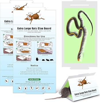 Qualirey 4 Pack Sticky Mouse Traps for Inside Outside 8 x 14