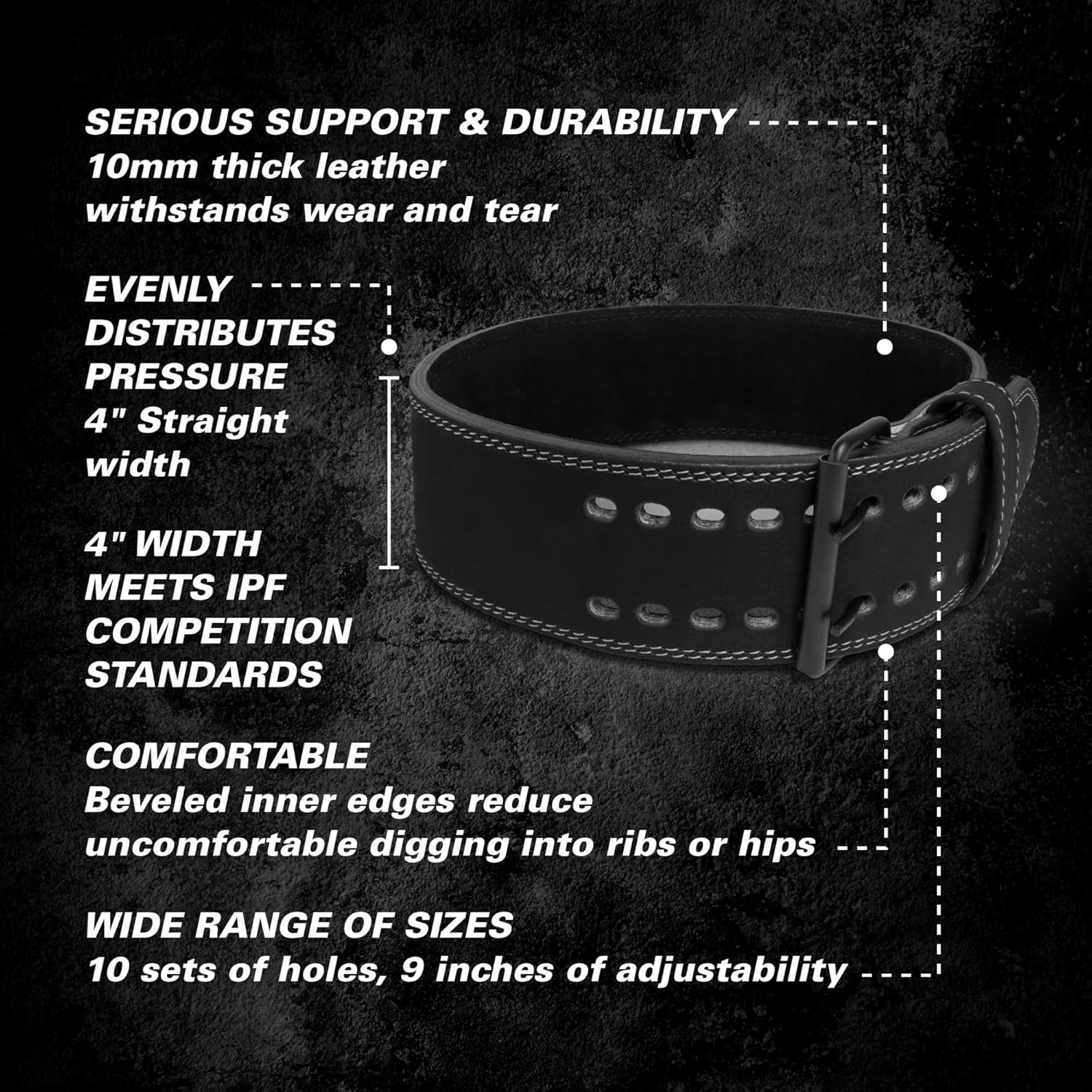 Harbinger Unisex 10mm Powerlifting Gym Belt for Weightlifting, Deadlifts,and Squats