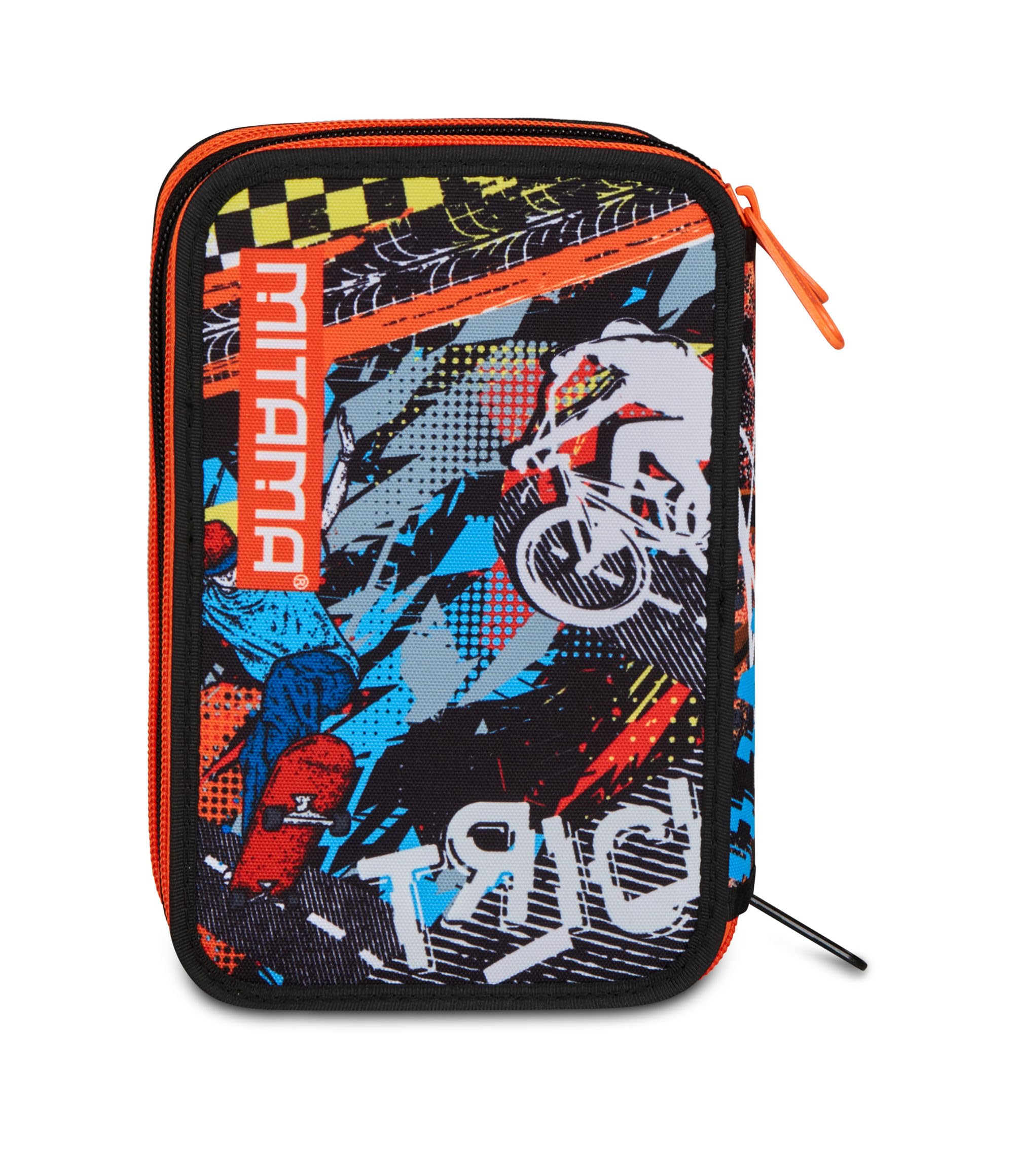 Mitama Estuche Escolar con 3 Compartimentos, Triple Doble Ball, Contenido 47 Piezas, Completo de lápices, rotuladores, portalápices Escuela Primaria niño