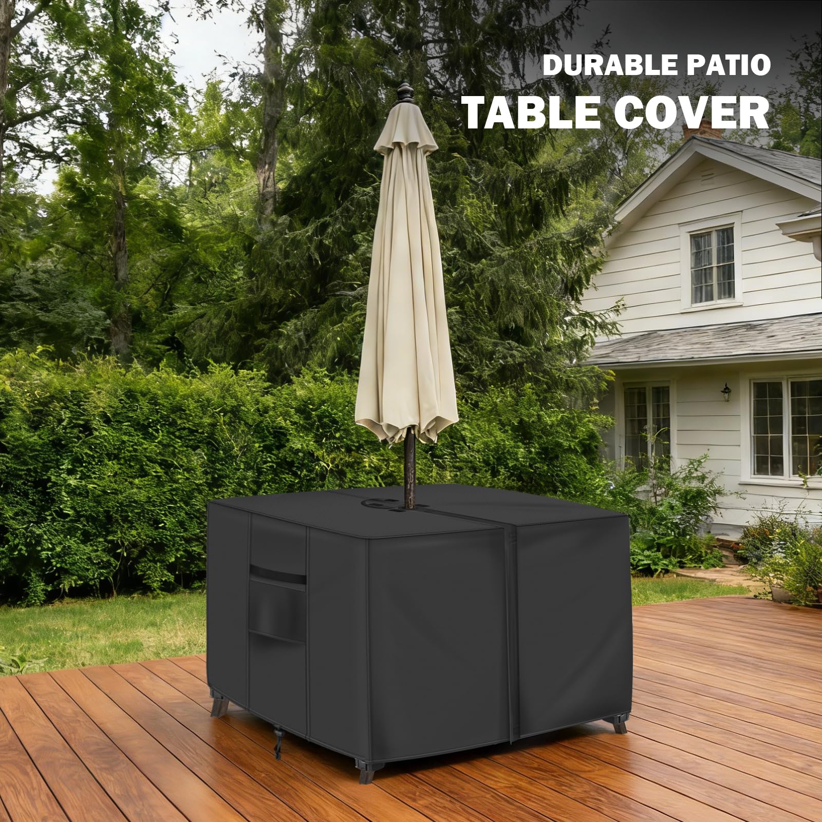cover for patio table with umbrella hole Amazon.com : Square Patio Table Cover with Umbrella Hole