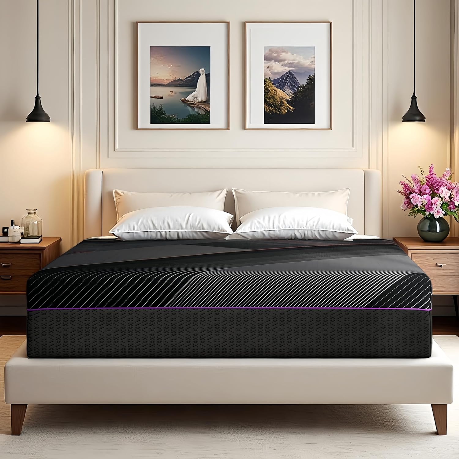 Nelaukoko Queen Memory Foam Mattress, 12 Inch Queen Size Mattress in a Box, Medium Firm with Cooling Technology & Pressure Relief, CertiPUR-US Certified, Motion Isolation, Removable Washable Cover