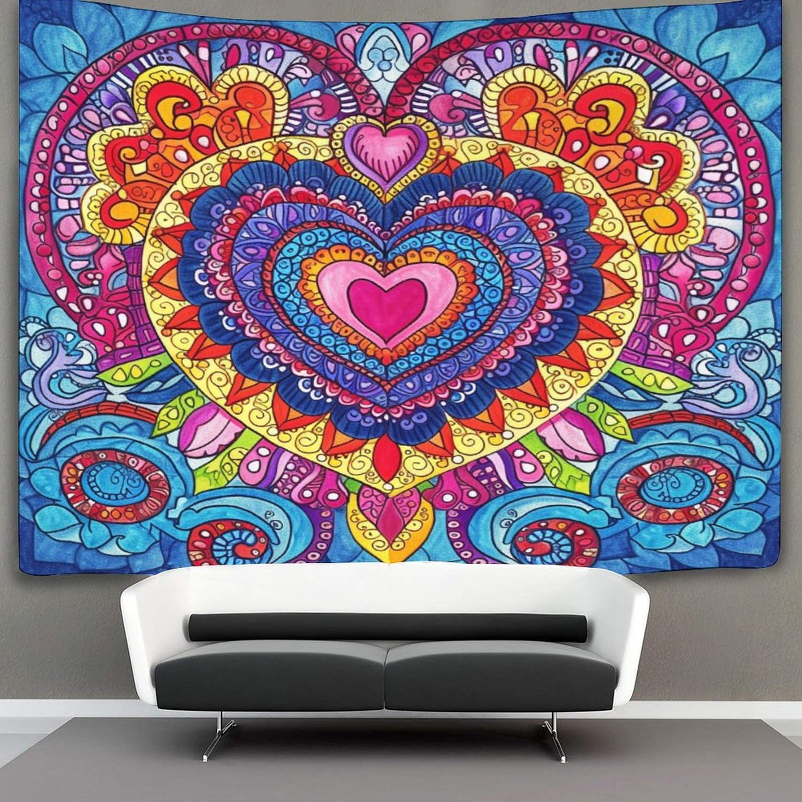 kaiyun Mandala Tapestry Datura Flowers Tapestries 3D Wall Hanging Home Decorations for Room 150cmx200cm