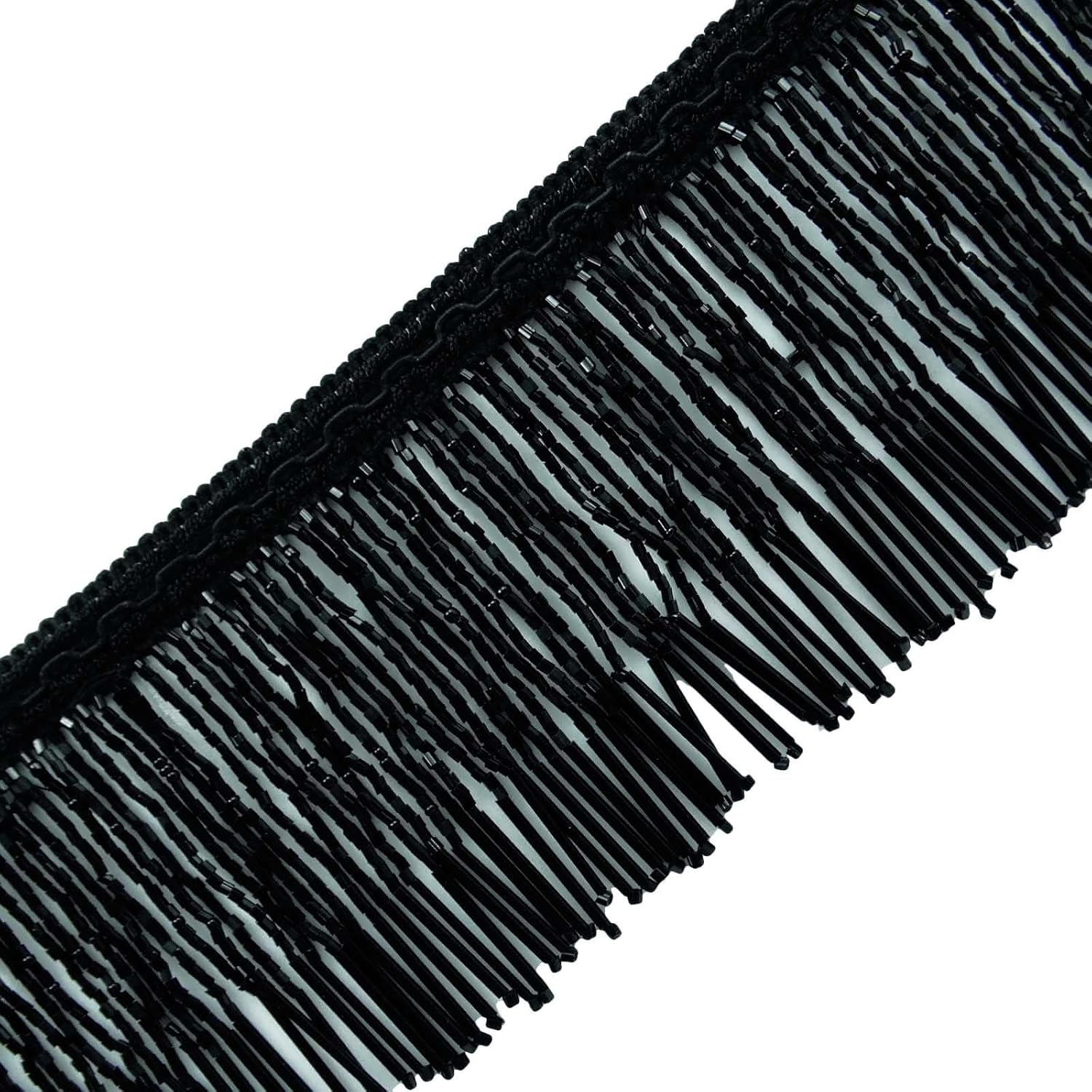 Knitwit Beaded Fringe Ribbon Black Upholstery Decorative Curtain Supplies Craft 3 Yards