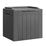 Deck Box 31 Gallon Waterproof Resin Small Deck Box with Lid, Indoor Outdoor Package Delivery Box, Organization and Storage for Patio Furniture, Garden Tools, Outdoor Cushions (Grey)