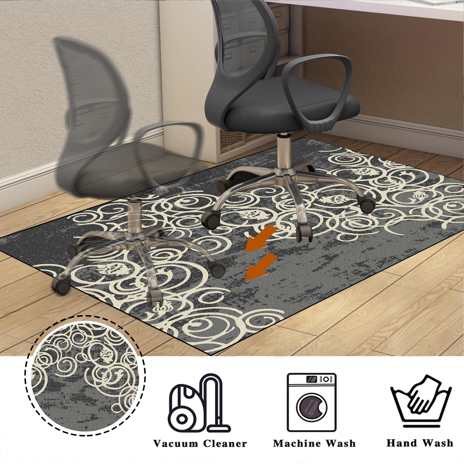 200 x 300 cm Tapis de Chaise de Bureau, Tapis Gaming Sol pour Sols durs pour Parquet, Tapis Protège Sol, Antidérapant Protège Parquet Chaise Roulettes, Tapis pour Fauteuil, Tapis de Sol Bureau