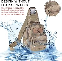 Vista 6 de Qcute - Mochila táctica militar con sistema Molle, bandolera impermeable para uso diario al aire libre