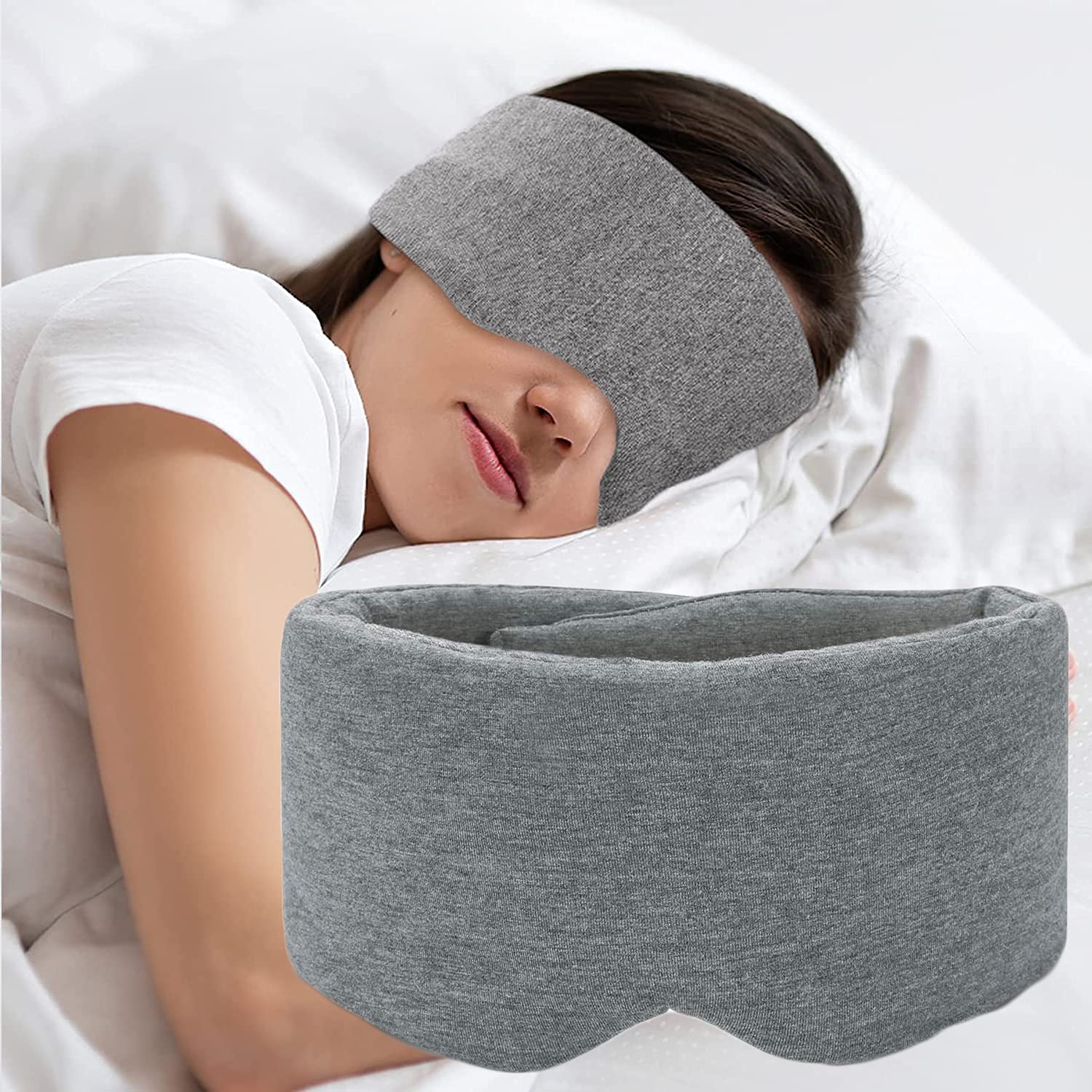 Sleep Mask for Men Women 100 Cotton Sleep Eye Mask with Fully Adjustable Strap 100 Light Blocking Eye