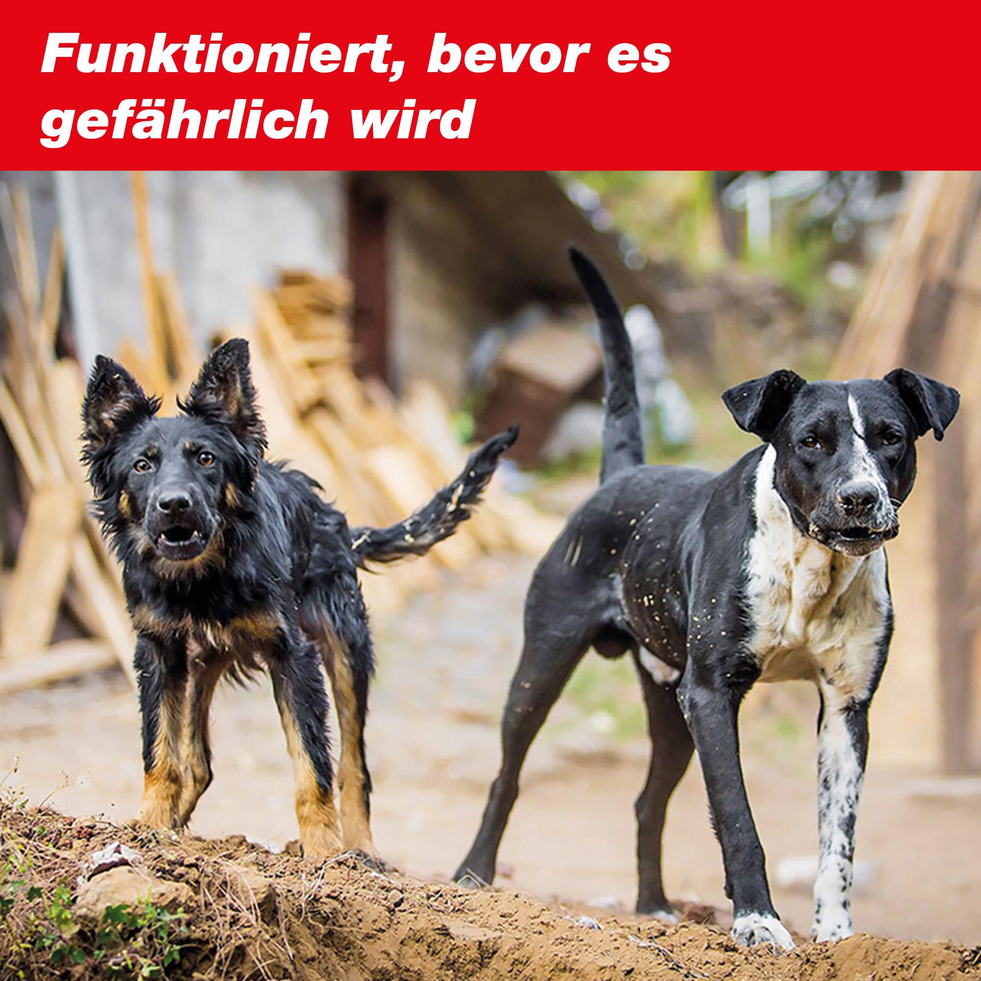 SWISSINNO Hundevertreiber Ultraschall – Handgerät mit bis zu 12 m Reichweite – Batteriebetrieb für mobilen Einsatz beim Joggen Radfahren Spaziergehen oder zur Unterstützung beim Hundetraining