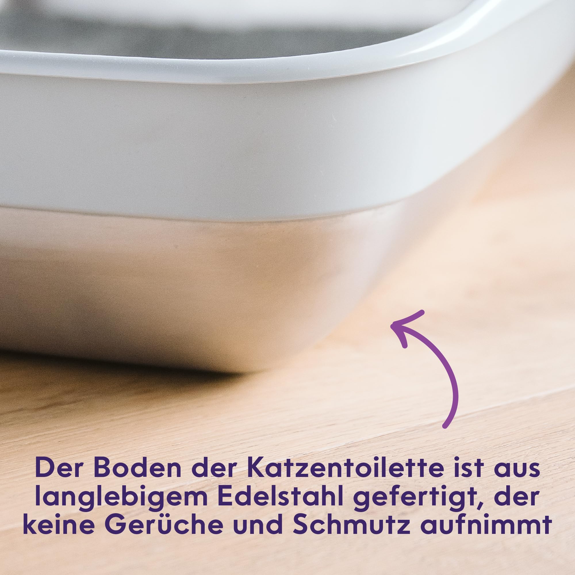 Litter Genie® Platinum XXL Edelstahl‑Katzentoilette – geruchsneutral, hygienisch, rutschfest & robust