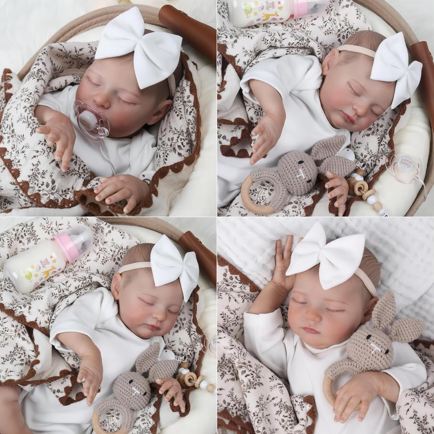 KSBD Reborn Baby Dolls - 20 Inch Lifelike Newborn Baby Doll, Realistic Baby Doll with Advanced Painted Veins, Look Real Sleeping Girl Baby with Soft Cloth Body for Kid Age 3+ Laura