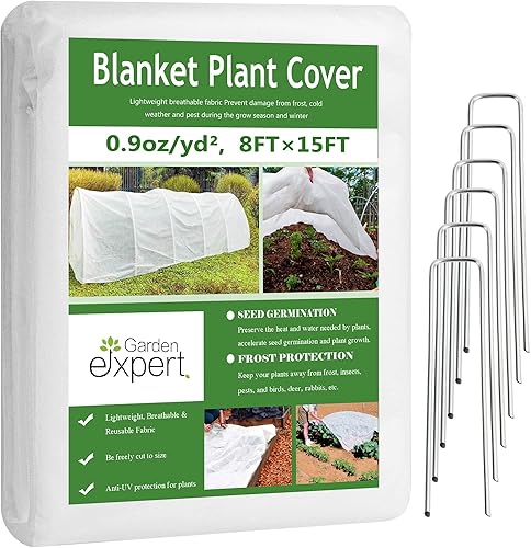 Garden EXPERT - Cubiertas para protección de plantas contra congelación, cubierta flotante de tela de 0.9 oz, manta para plantas y verduras en
