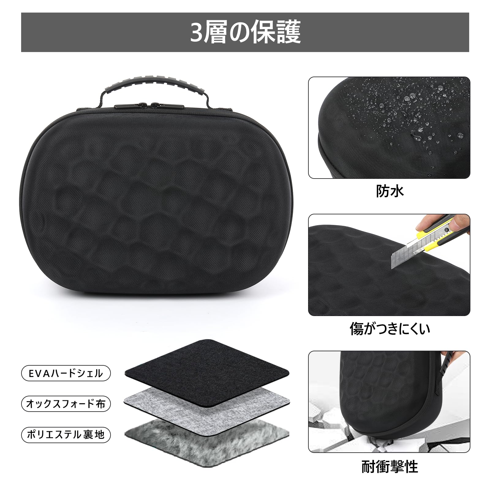 YipuVR Funda RíGida de Transporte de Eva para Meta Quest 3/3S, Compatible con Accesorios de Auriculares Quest 3S, A Prueba de Golpes, Impermeable, Forro Suave para Viajes y Almacenamiento En - 4