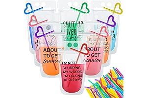 Drink Pouches with Straws 24Sets 6Styles