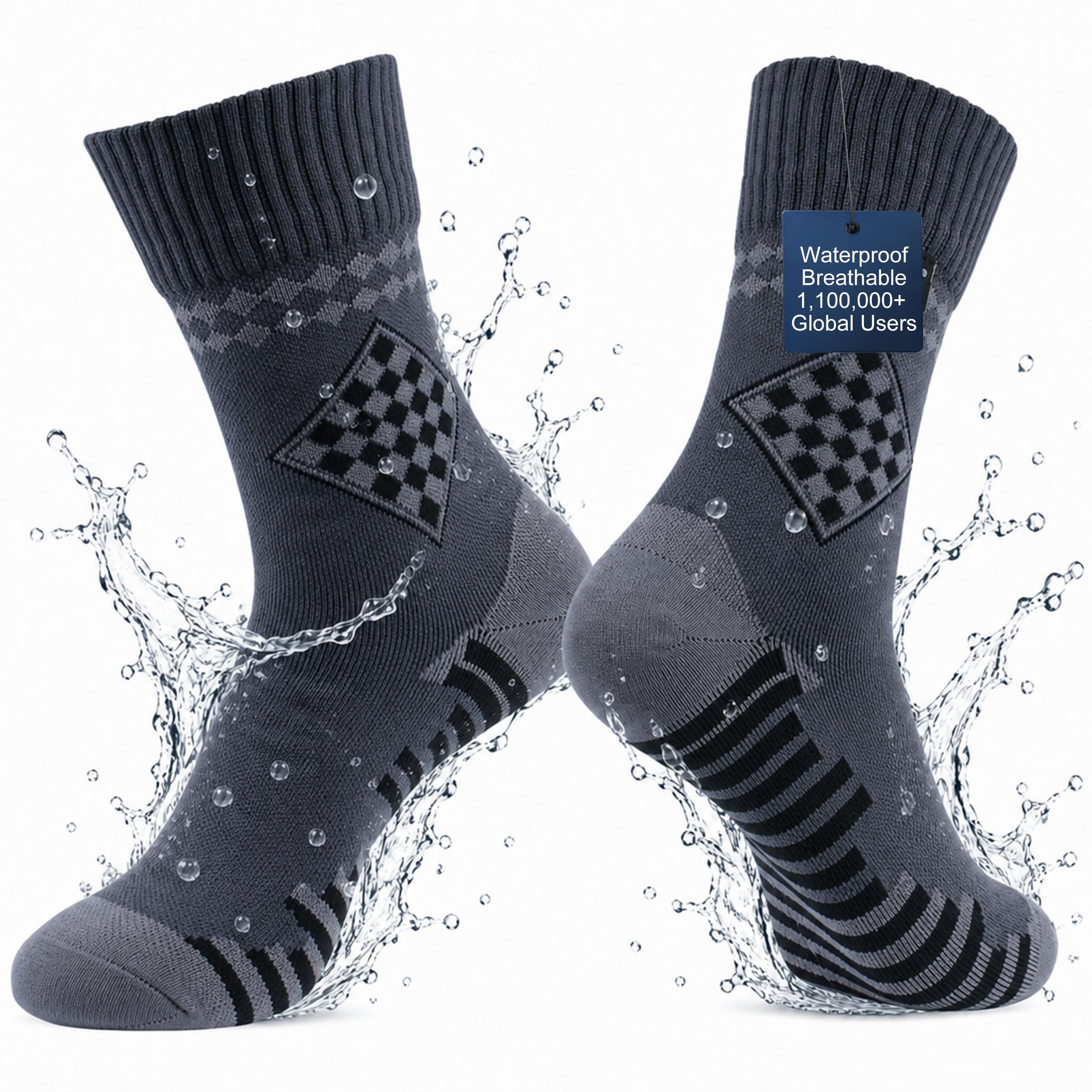 RANDY SUN Waterproof Breathable Socks, [SGS Certified] Unisex Skiing Trekking Hiking Wading Trail Socks
