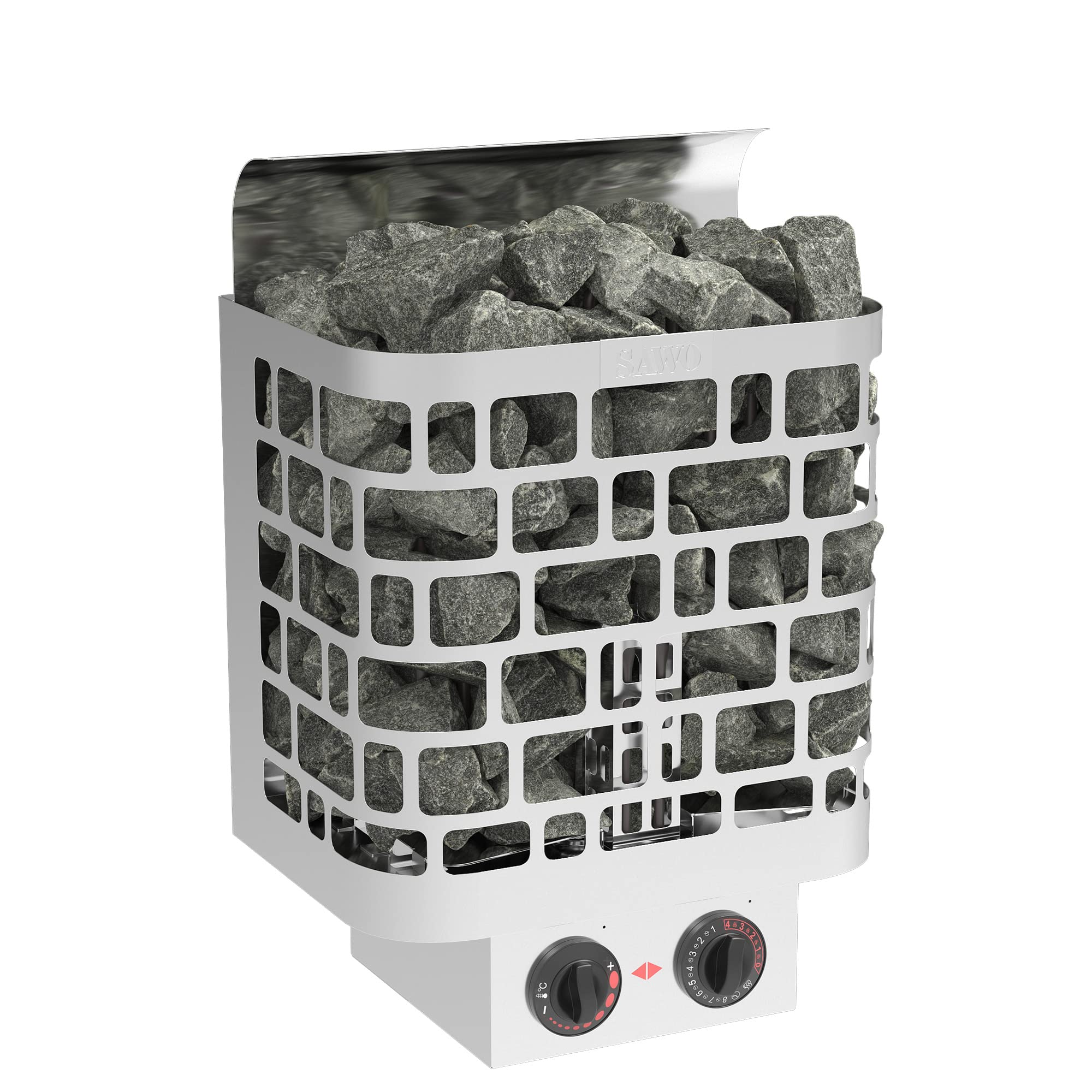Sawo Krios - Estufa eléctrica para sauna (montaje en pared, acero inoxidable, 230 V/400 V, 4,5 kW NB)