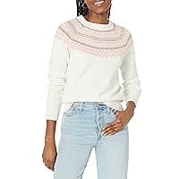 Amazon Essentials Maglione Girocollo Morbido con Motivo Fairisle Donna