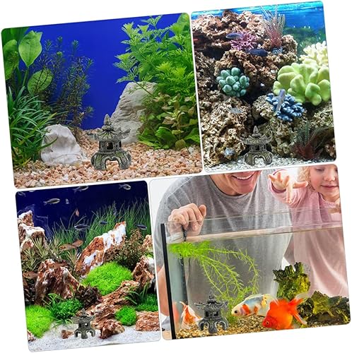 Miniatura 8 de Yardwe Terrarios de vidrio pequeños para plantas, decoraciones asiáticas, linternas japonesas, estatua de pagoda asiática, casa de muñecas, pagoda,