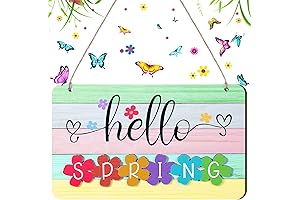 Hello Spring Sign, Rustic Wooden Sign