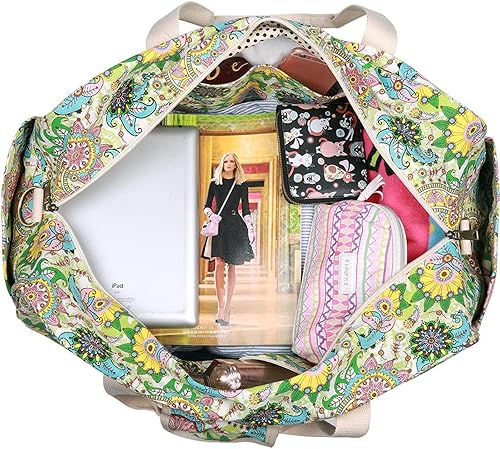 Miniatura 7 de Malirona - Bolsa de viaje de lona para fin de semana, viaje nocturno, Flores), SD033-Flowers