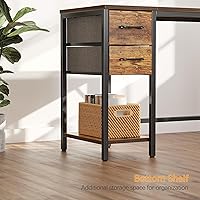 Vista 5 de CubiCubi - Escritorio para computadora con 2 cajones, escritorio pequeño de 47 pulgadas para oficina en casa con estantes, mesa de estudio y Marrón