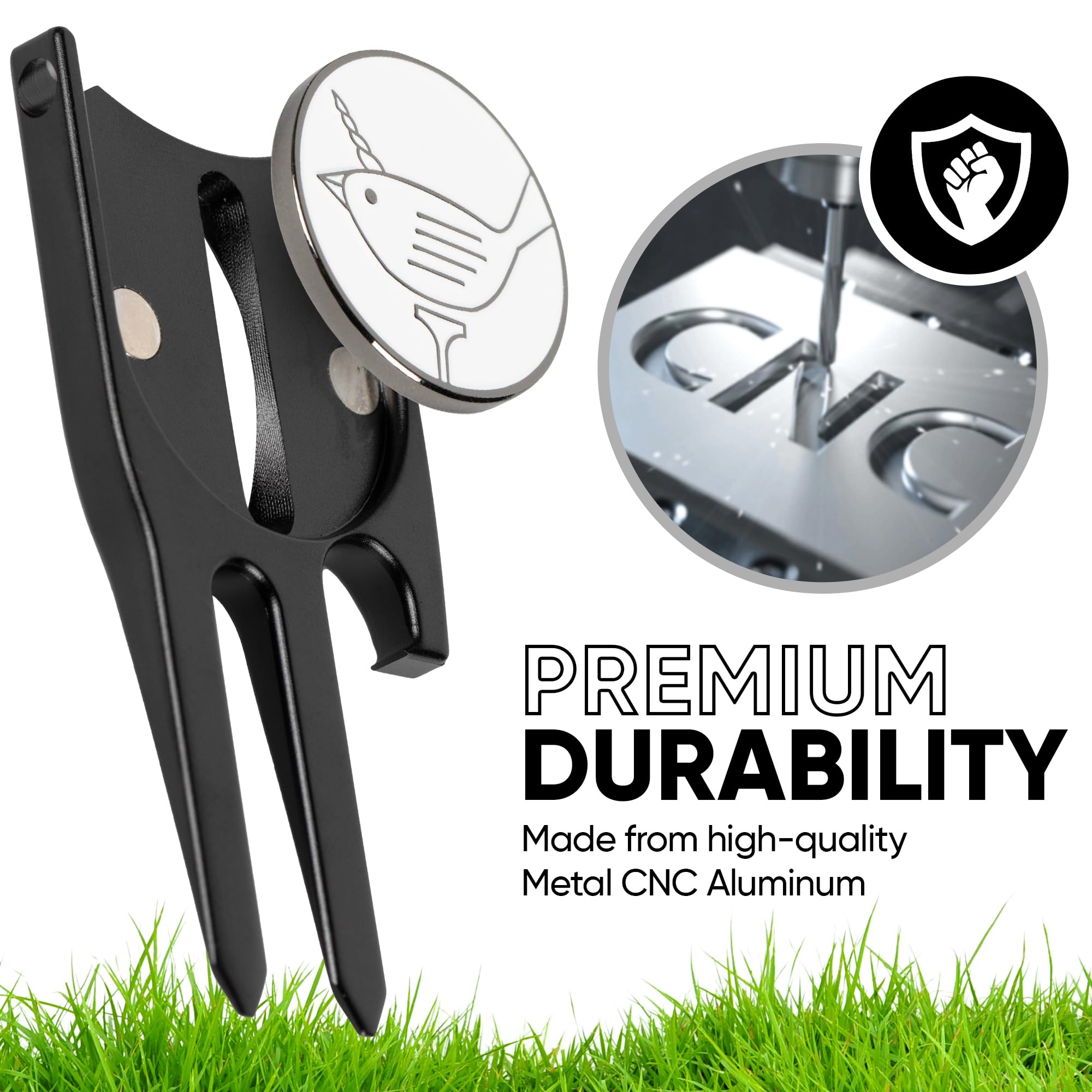 Birdicorn Golf Divot Repair Tool & Golf Ball Marker 6-in-1 Golf Divot Tool