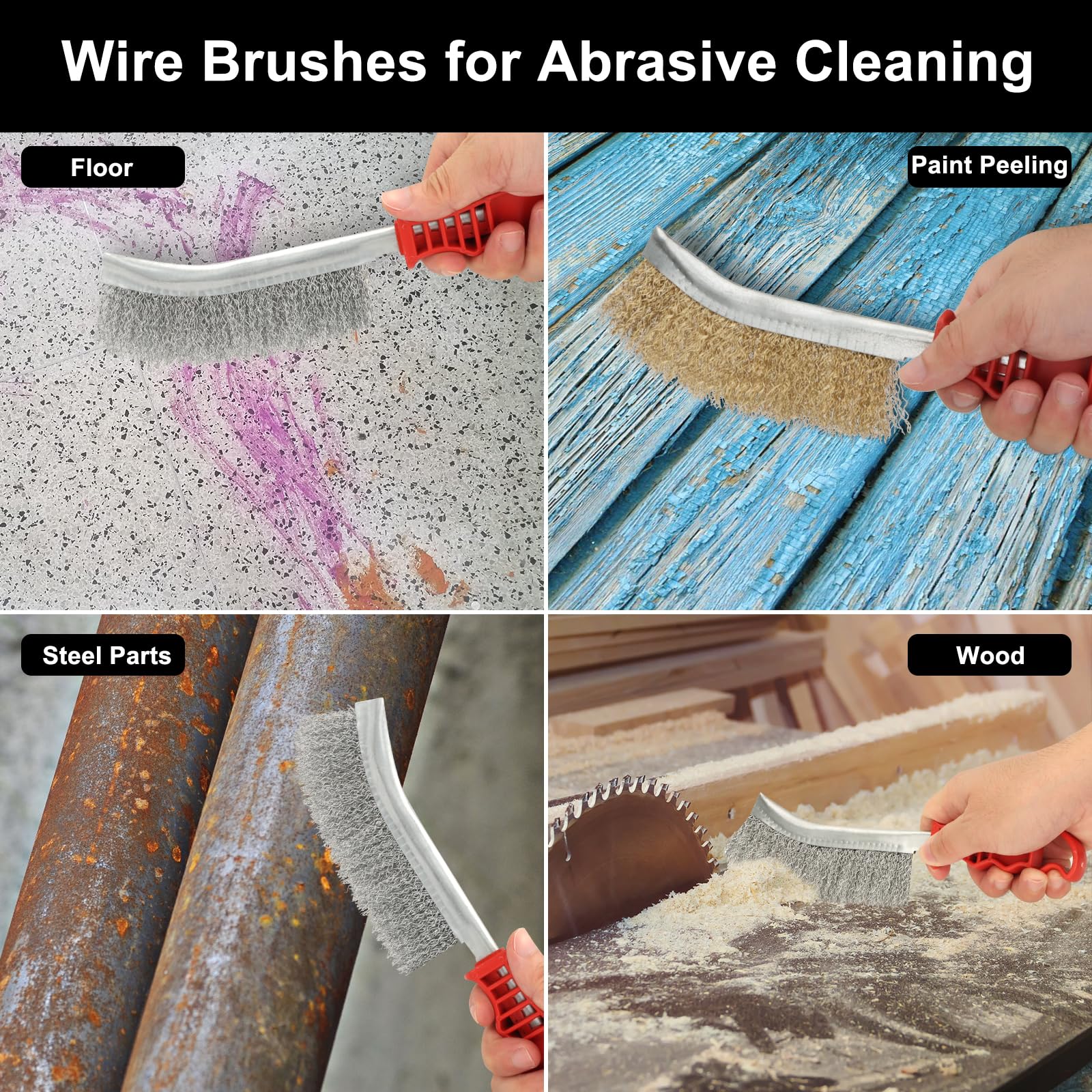 Set 12 Spazzole Metalliche In Acciaio E Ottone - Per Rimuovere Ruggine E Vernice - Foto 5